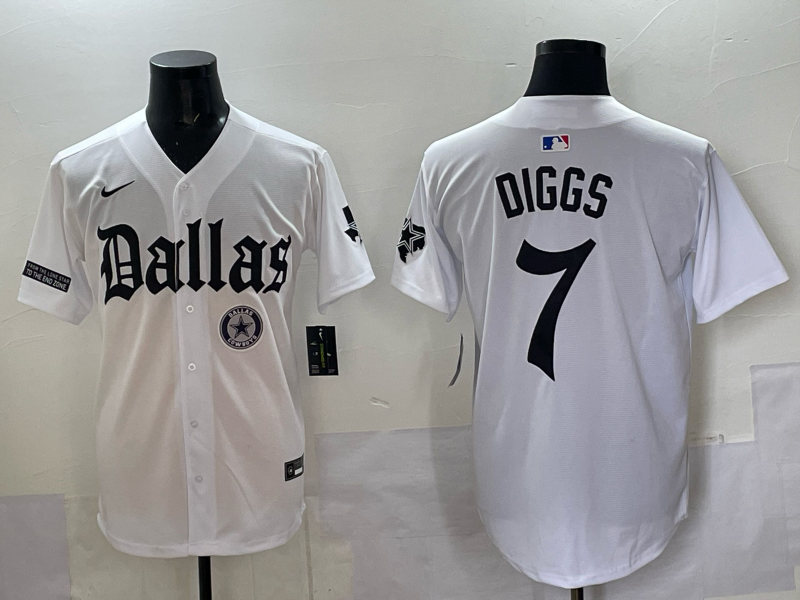 Men Dallas Cowboys 7 Diggs white Nike 2025 NFL Jersey 07
